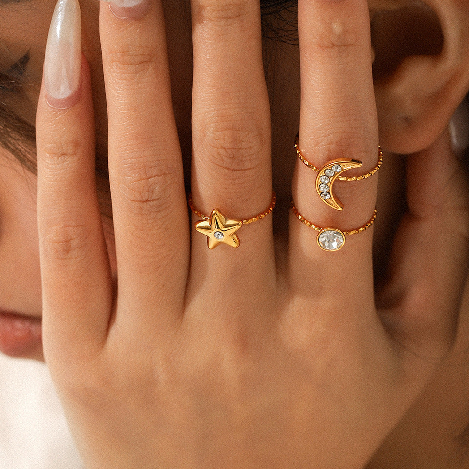 Bagues fines acier inoxydable et zircons