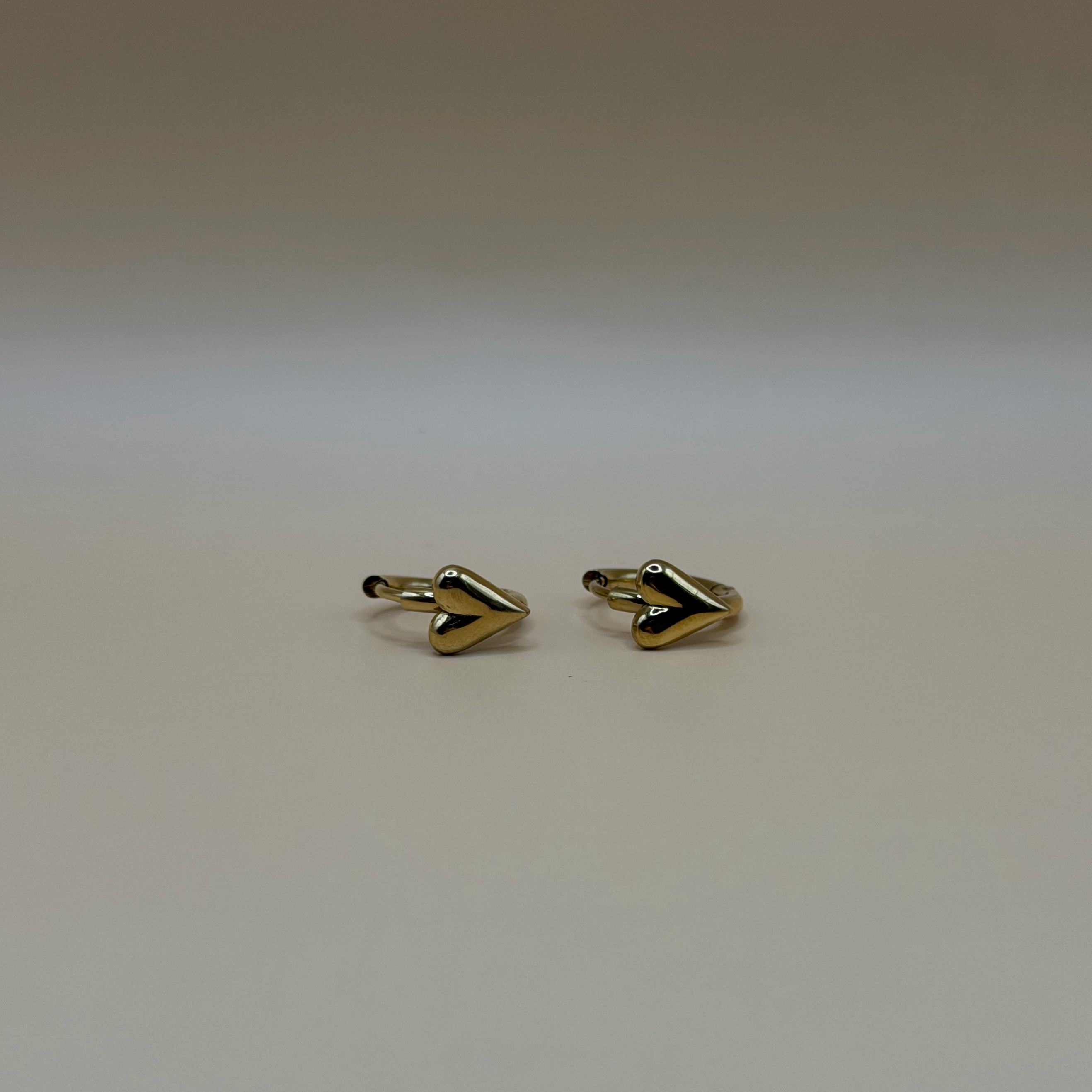 Boucles en acier inoxydable coeur minimaliste