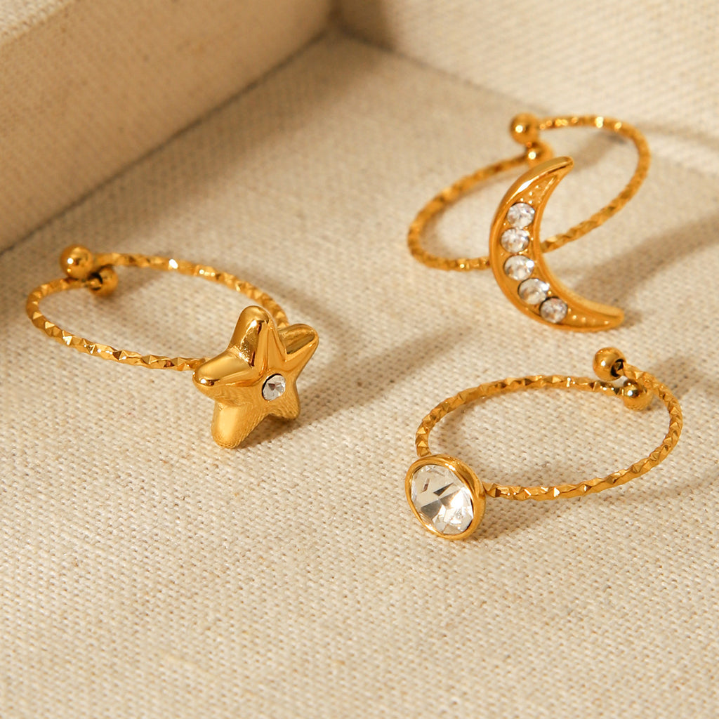 Bague fines plaqué or et zircons minimalistes